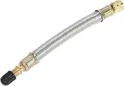 X AUTOHAUX Tire Valve Stem Air Inflation Adaptor Durable 140mm Long Tire Valve Extension Pure Copper Stainless Steel Silver Tone