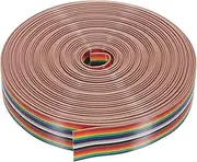 uxcell 1 Pcs 16 Pin Flat Rainbow Ribbon Cable 30 ft 1.27mm Pitch Breadboard Jumper Wires for Electronic Projects