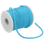 16 Yards 4mm PVC Hollow Pipe Rubber Cord 2mm ID with Plastic Spool, Sky Blue