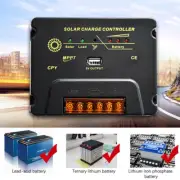 20A MPPT Solar Panel Regulator Charge Controller 12V/24V Auto Focus Tracking USB