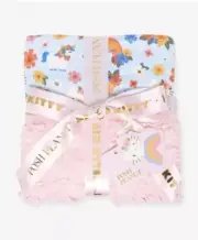 Posh Peanut Springtime Blue Hello Kitty - Luxette Ruffled Minky. Blanket NIB New