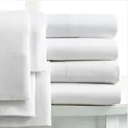 King Bed Sheet Set White Cotton Rich Percale