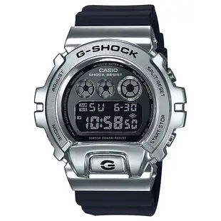 CASIO 卡西歐 G-SHOCK (GM-6900-1)【台灣原廠公司貨】強悍街頭嘻哈金屬錶-黑銀