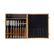 10-Pieces Woodworking Wood Chisel Set with Wooden Box, Honing Guide, Sharpeni...