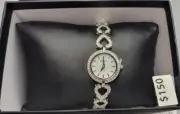 Bulova Women's Quartz Crystal Accent Silver Stainless Steel Watch 22MM 96X136