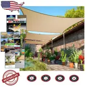 7'x9' Rectangle Sun Shade Sail in Sand Beige - Water Permeable & Durable