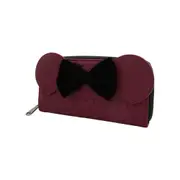 Disney Mickey Mouse Brown w/ Bow & Ears Purse Money/Bill Organiser 8x4in