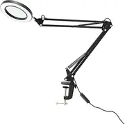 Vomeko Lighted Magnifying Glass, Dimmable Clip 5X Magnifying Glass,for Reading Lamp,G AMES Workshop Diamond Art, Building Model, Painting