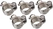 5 Pcs Single Head Hoop Clamp Ring Hose Clips Heavy Duty Clamps Hand-tightening Hose Clamp T-bolt Hose Clamp Ear Clamp Stainless Clamps 304 Stainless Steel Silver