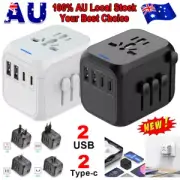 3.4/5A Universal Travel Adapter 2USB & Type-C Charger US/UK/EU/AU Plug Converter