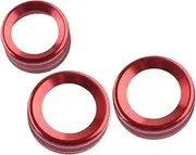 JIUYIN 3pcs Rearview Mirror Adjust Switch Knob Ring Cover,Fit For Toyota, Tacoma 2016-2020 Red Audio Volume Tune Trim Dashboard Knob Ring