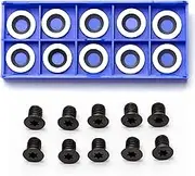 15mm Round Carbide Inserts Cutters Knifes Indexable Replacement with Screws Fits For Full And Pro Size Popular DIY Wood Turning Finisher Hollower Tools Woodworking Lathe 10pcs