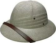 [AZIDWERYQ] Pith Helmet, Sunproof Mens Straw Hat with Wide Brim, Breathable Sun Hat with Adjustable Chin Strap, Outdoor Miner Hat for Jungle Explorers Costume Mens Straw Hat