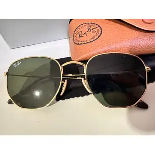 Ray Ban 雷朋 多邊形太陽眼鏡 RB3548N 001 54mm 金框G15經典墨綠色鏡片 帥氣 有型 男女適用