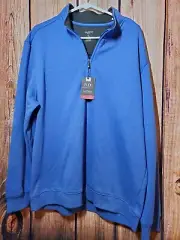 VAN HEUSEN Size XL Men's Long Sleeve 1/4 Zip Pull-Over NWT - BLUE Fleece