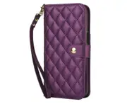 IPhone XS Max Wallet Case With Wrist Strap,PU Leather Lightweight IPhone XS Max Case-Deep Purple