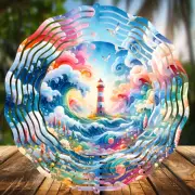 Lighthouse #6, Wind Spinners 8" Sublimated, High Quality Aluminum (ws279)