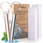Tongue Scraper (2 Pack), Wide-Head Tongue Cleaner with Nice Carrying Box, 100%