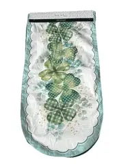 Nicole Miller Green Shamrocks Clovers St. Patrick's Day Table Runner 72"