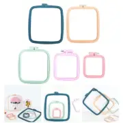 Embroidery Hoops Frame Set Square Plastic Hoop Rings for Creative DIY Crafts