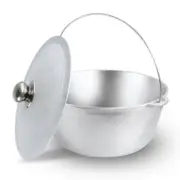 Aluminum cauldron with handle and lid 8 liters. Thickness 3.7 mm