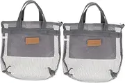 [Healeved] 2Pcs Portable Mesh Beach Tote Bags Quick Dry Travel Handheld Organizers Stylish Toiletry Bags for Beach Pool and Vacation