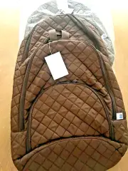 Lot of 4 Quilted Backpacks Thread Art Brown Embroidery Blanks Trip Party Etc
