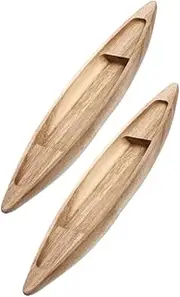 TOGEVAL 2pcs Wooden Boat Decor Nautical Ornaments for Living Office Rustic Wood Floating Model Blank Craft Boat for Home Decoration Present for Nautical Lovers