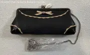 Brighton Women's Black Leather Micro Bag Clutch w/ Chain