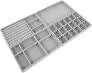 TINEASUR 4pcs Jewelry Tray Elegant Lint Rings Organizer for Necklaces Earrings Bracelets Storage for Home Decor and Tidy Desktop Display