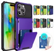 Wallet Case 3 Credit Card ID Holder Cover For iPhone 16 15 14 Pro Max 13 12 11