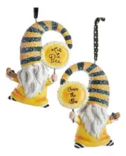 Set of 2 SUNFLOWER GNOME Honey Bee Christmas Ornaments by Kurt Adler