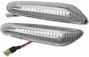 Turn Signal Lights for BMW 1 3 5 Serie E46 E60 E61 E81 E82 E87 E88 E90 E91 E92 E93 X1 E84 X3 E83 X5 E53 2X Dynamic LED Fender Light Side Marker Turn Signal Lights(Dynamic Crystal)