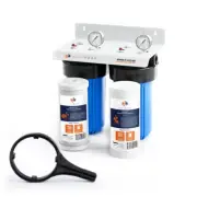 2-Stage Big Blue 10" Whole House System+ Bracket+ Sediment+Carbon Block Filters