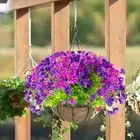 8x Artificial Flowers Greenery Shrubs Plants for Indoor Outside Window Home