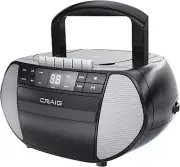 Portable Top-Loading CD Boombox with AM/FM Stereo Radio and Cassette Player NEW