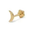 Solid 14k Yellow Gold 18G 6mm Crescent Moon Labret Tragus Ear Lip Ring
