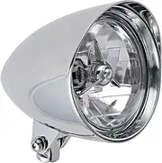 TDR Chrome 5.75" Billet Headlight for Harley Davidson Chopper, Bobber, Softail, Dyna Durable Aluminum Housing with Tri-Bar Design