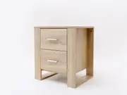 Jolene Bedside Table Light Timber MDF with Drawer and Open Shelf Coastal Design