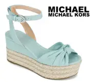 MICHAEL MICHAEL KORS Maxwell Mid Wedge Platform Sandals Fashion Mint Color 10