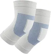 ASAKKURA 1pair Warm Knee Sleeves Breathable Flexible Support Pads for Sports for Yoga Running and Cold Weather Activities Light Grey