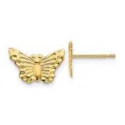 14K Yellow Gold Butterfly Stud Earrings Push Back Madi K Children's Jewelry