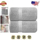 Luxury Extra-Large Bath Sheets Towels – 2 Pack - 100% Cotton, Charming Grey