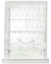 Habitat Mona Lisa Rod Pocket Balloon Curtain Window Dressing 56x63 White