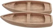 Alipis 2pcs Boat Model Home Decor Ocean Beach Decoration Unfinished Wood Canoe Micro Landscape Decoration Beach Office Decor Mini Boat Decorative Sailboat Boat Light Brown Wooden