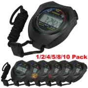 1~10 Pack Digital Stopwatch Sports Counter Chronograph Date Timer Odometer Watch