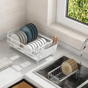 碗架瀝水廚房碗碟架瀝水架碗盤家用放碗架雙層收納置物架碗筷碗柜
