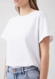 DECJUBA Ella Cuffed Slouchy Tee WHITE BNWT