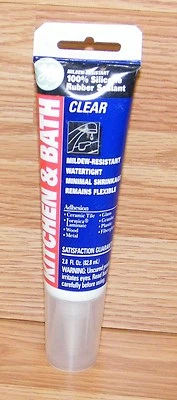 Genuine GE Kitchen & Bath 2.8 oz. Rubber Clear 100% Silicone Sealant **NEW**