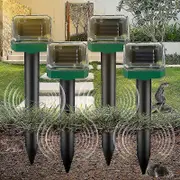 4 Pack Ultrasonic Animal Repeller IP65 Ultrasonic Solar Rodent Repeller Garden Solar Rodent Animal Repeller